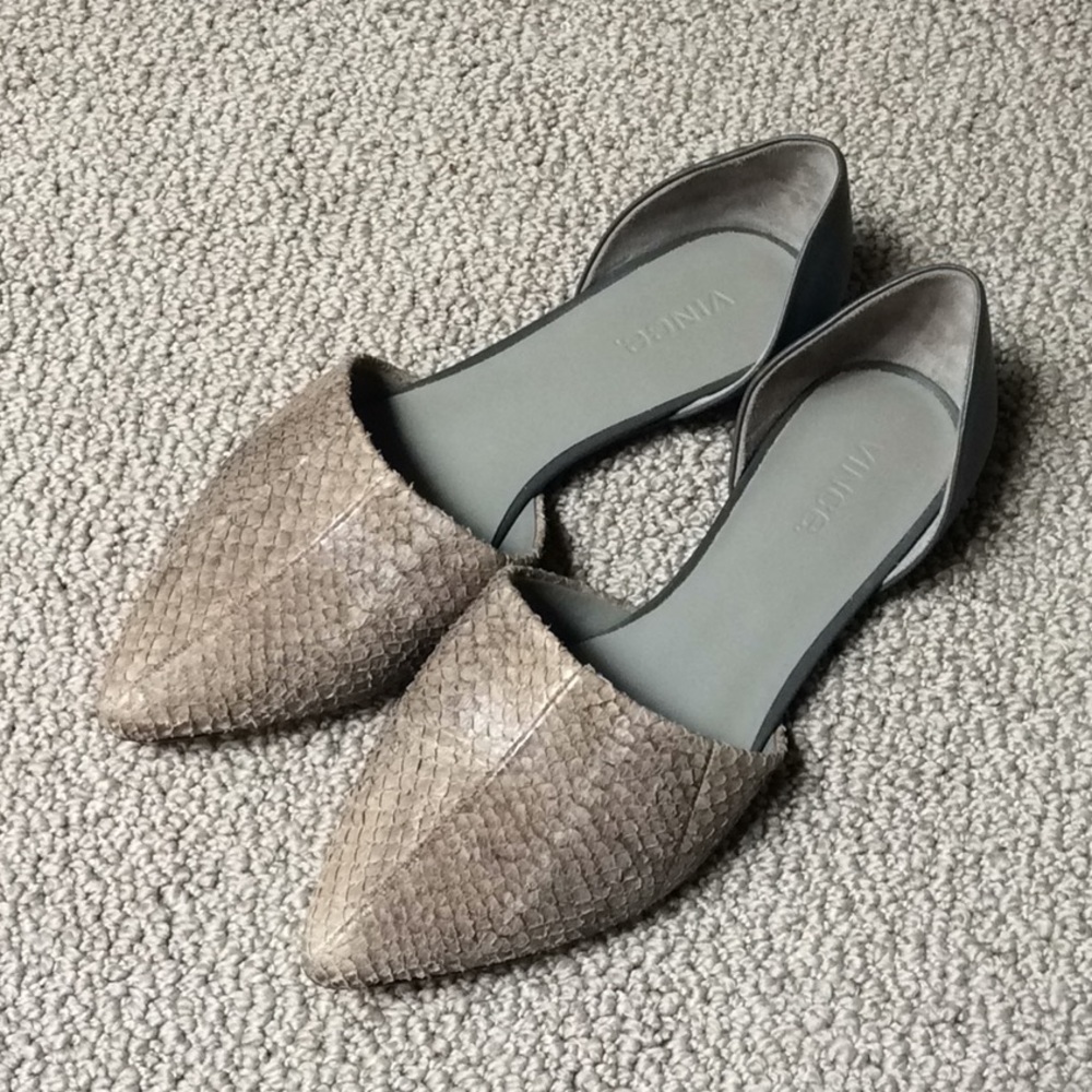 Vince Snake Embossed Nina D'Orsay Flat